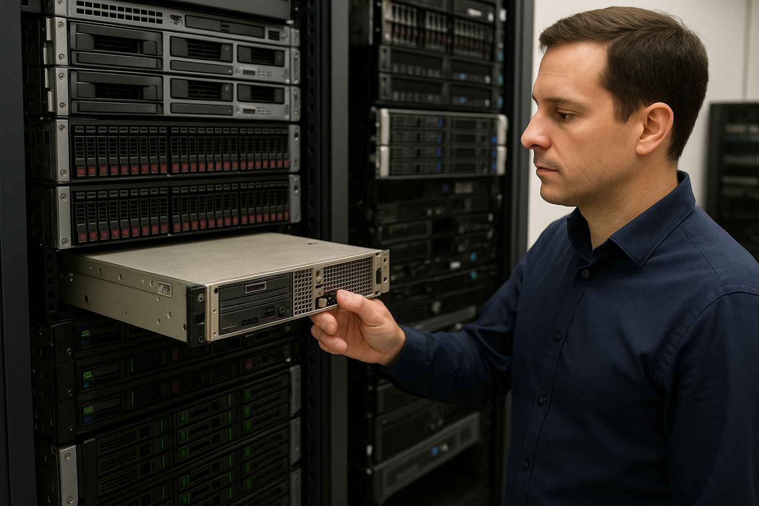 Opkoop van gebruikte servers en storage door Vareza met veilige datawiping en professionele datacenter verwerking.”