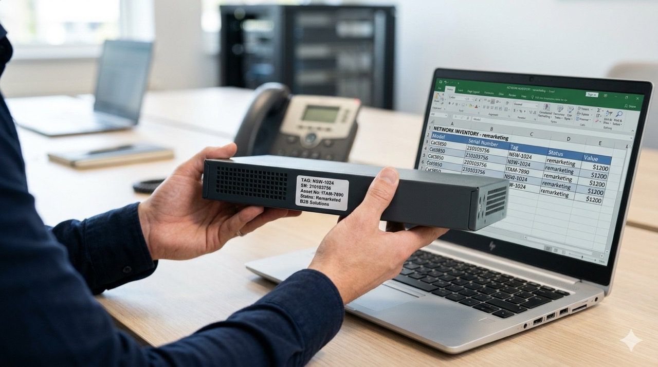 Netwerk-switch inventarisatie voor IT-remarketing en taxatie door Vareza per model en configuratie