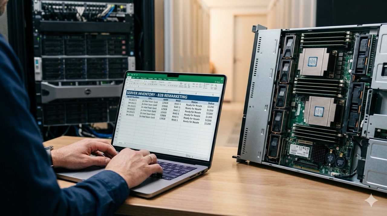 Server-inventory en audit voor IT-remarketing door Vareza, taxatie op basis van merk en configuratie